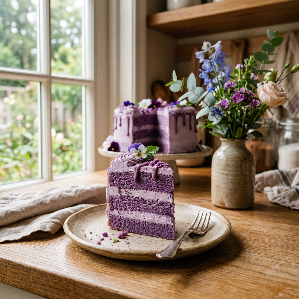 Slice of Ube Cake